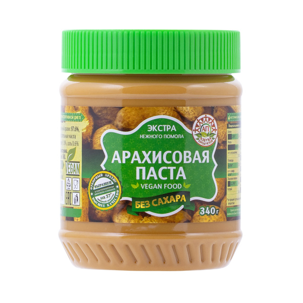 Паста арахисовая АЗБУКА ПРОДУКТОВ Экстра без сахара, 340г